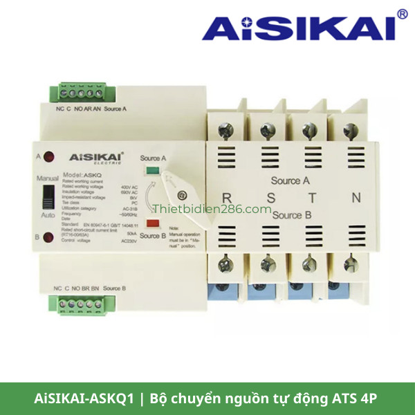 Bộ chuyển nguồn tự động AiSAIKI - ASKQ1-4P-63A