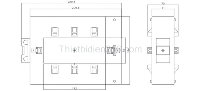 Kích thước biến dòng kẹp mở KDE14060SLC