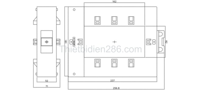 Kích thước biến dòng kẹp mở KDE16080SLC