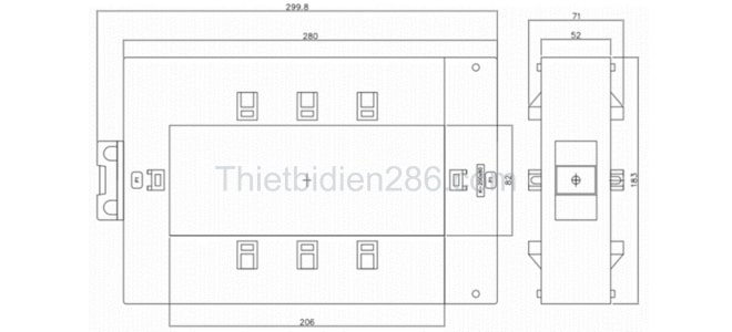 Kích thước biến dòng kẹp mở KDE20080SLC