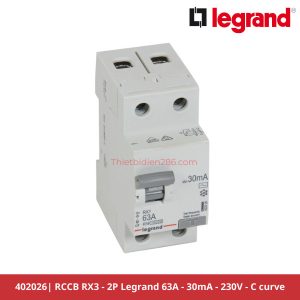 Aptomat chống giật Legrand 402026 RCCB 2P 63A 30mA