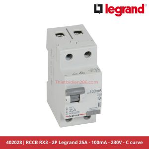 Aptomat chống giật Legrand 402028 RCCB 2P 25A 100mA