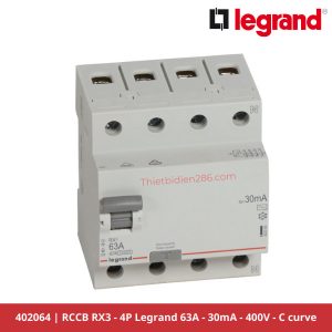 Aptomat chống giật Legrand 402064 RCCB 4P 63A 30mA