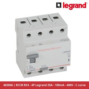 Aptomat chống giật Legrand 402066 RCCB 4P 25A 100mA