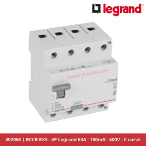 Aptomat chống giật Legrand 402068 RCCB 4P 63A 100mA