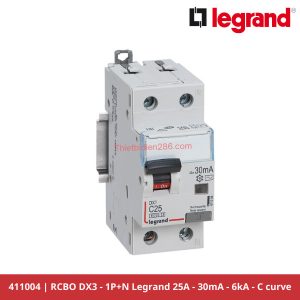 Aptomat chống giật Legrand 411004 RCBO 1P+N 25A 30mA