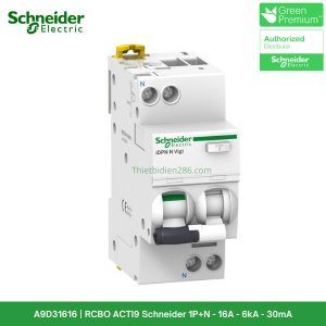 A9D31616 Aptomat chống giật - RCBO 16A 6kA 30mA Schneider