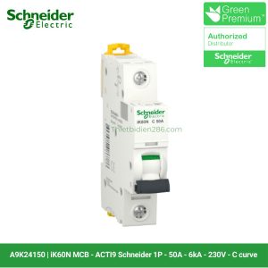 A9K24150 Aptomat Schneider - MCB 1P 50A 6kA