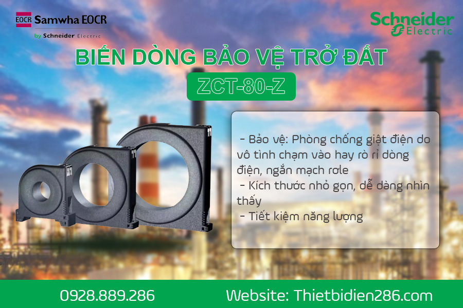 Biến dòng bảo vệ trở đất ZCT-80-Z Schneider