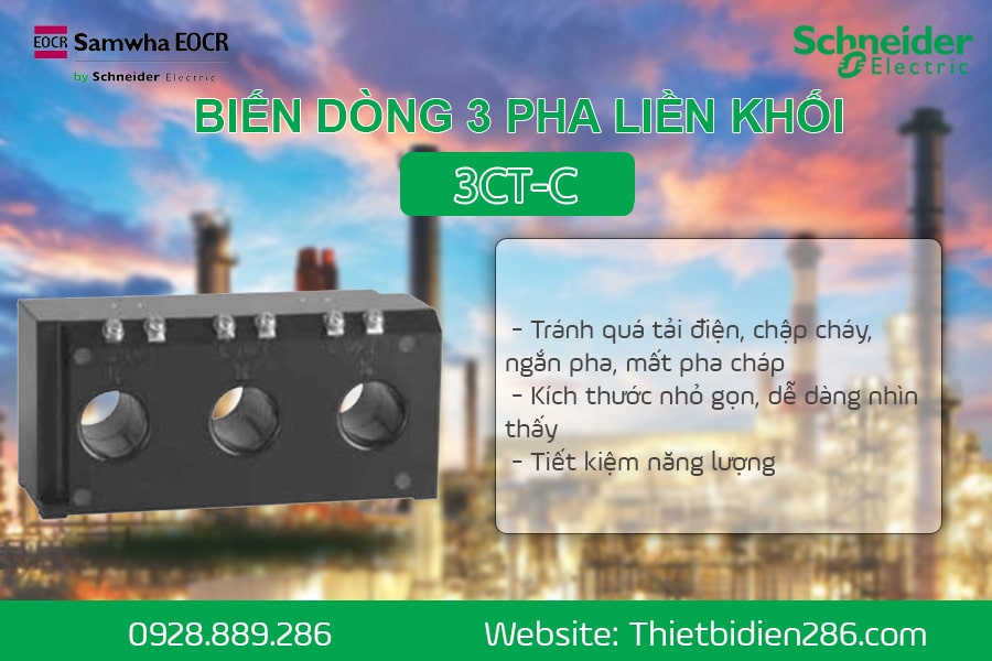 Biến dòng đúc 3 pha liền khối Schneider 3CT-C