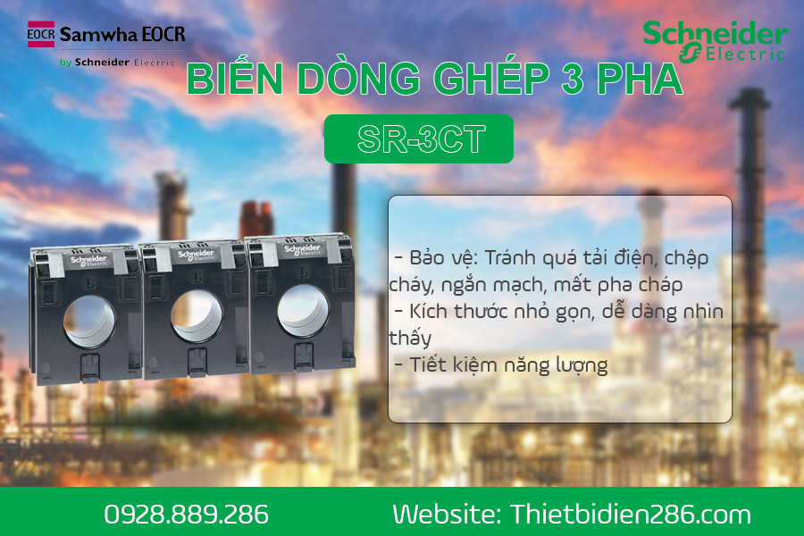 Biến dòng ghép 3 pha SR-3CT Schneider