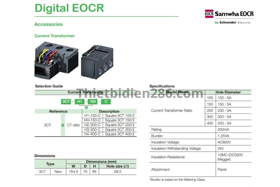 Biến dòng 3 pha liền khối 3CT-C Schneider