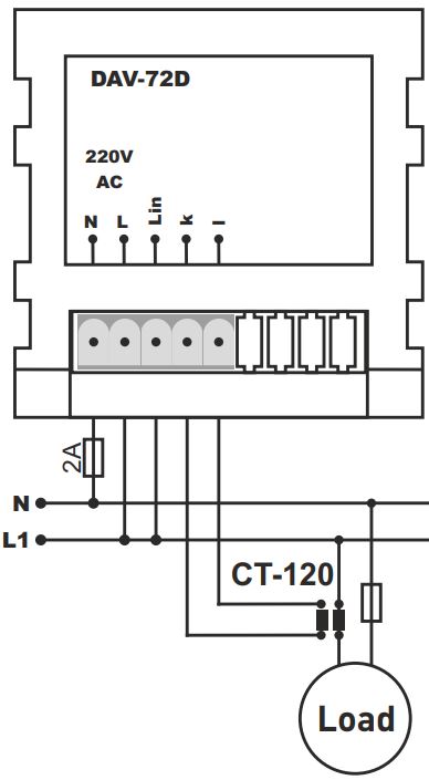 Sơ đồ nối đồng hồ đa năng DAV-72D