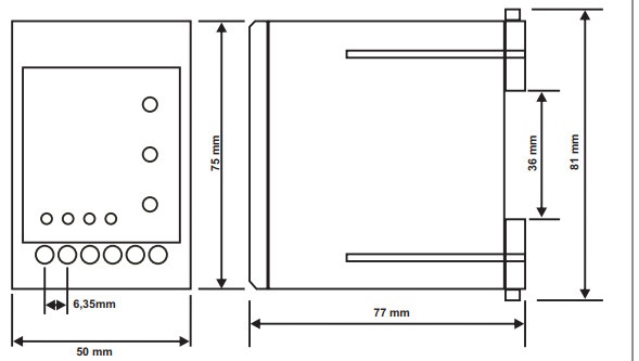 Kích thước Rơ Le bảo vệ điện áp 1 pha Tense DGK-01