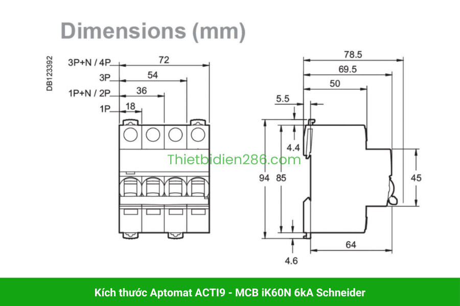 MCB 6kA iK60N Schneder