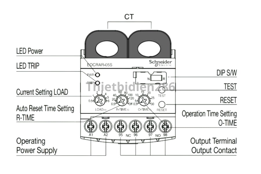 Mô tả đặc điểm rơ le điện tử EOCRAR Schneider