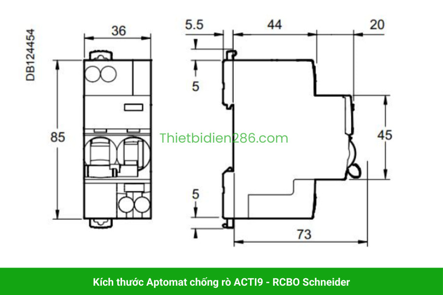 Aptomat chống giật RCBO Schneider