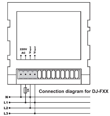 Sơ đồ nối đồng hồ đo tần số DJ-F48