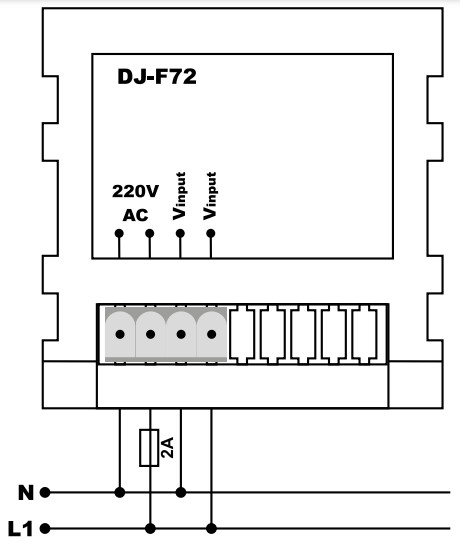 Sơ đồ nối DJ-F72 đồng hồ đo tần số