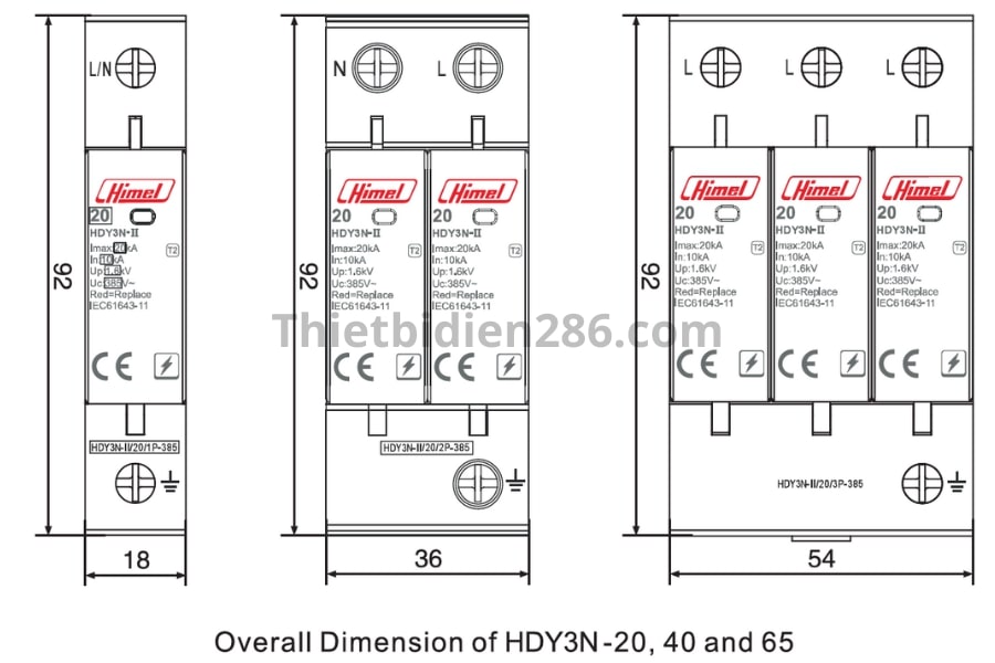 Chống sét lan truyền Himel HDY3N 20kA 40kA