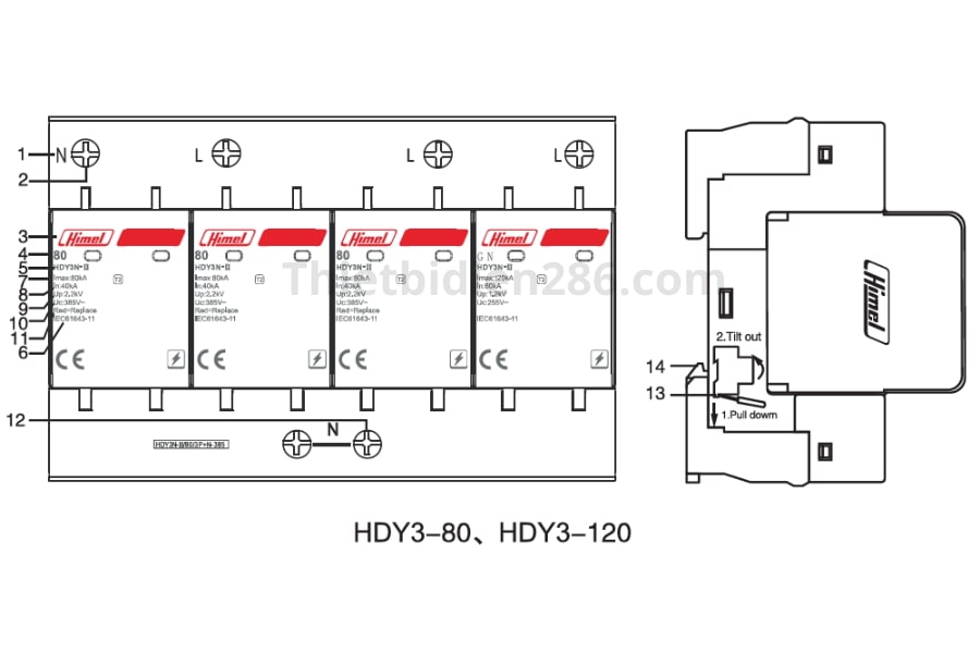 Đặc điểm chống sét lan truyền Himel HDY3N 80kA 120kA