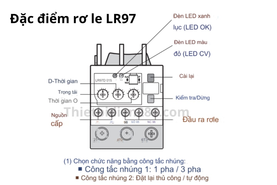 Đặc điểm rơ le điện tử EOCR LR97 Schneider