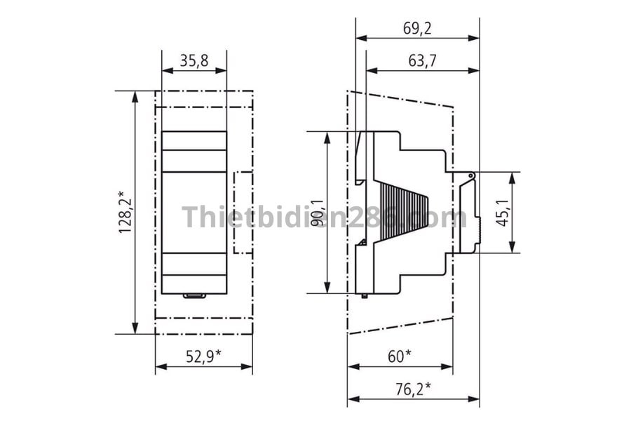 Kích thước cảm biến ánh sáng LUNA 110 Plus Theben