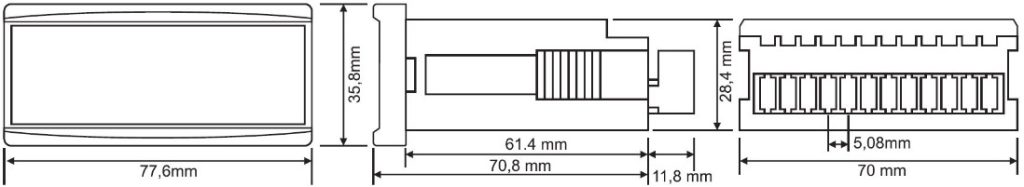 Kích thước đồng hồ đo tần số DJ-F36