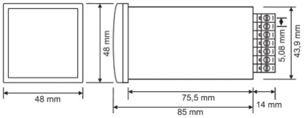 Kích thước đồng hồ đo tần số DJ-F48