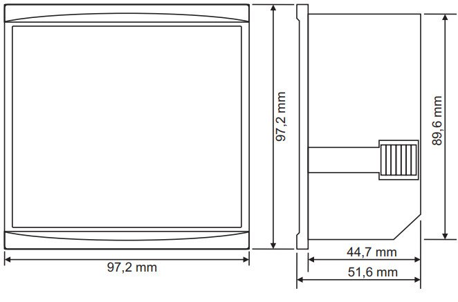 Kích thước đồng hồ đo điện áp 3 pha DJ-V96S