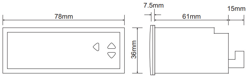 Kích thước DT-312 bộ điều khiển nhiệt độ Tense