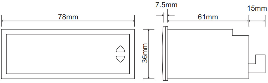 Kích thước bộ điều khiển nhiệt độ DT-36E