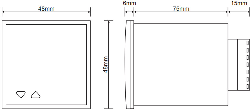 Kích thước ERD-48 Rơ le thời gia nTense