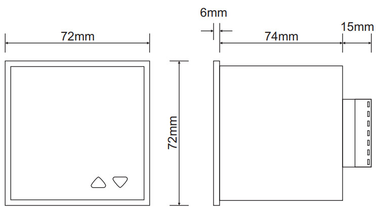 Kích thước ERD-72M Rơ le thời gian