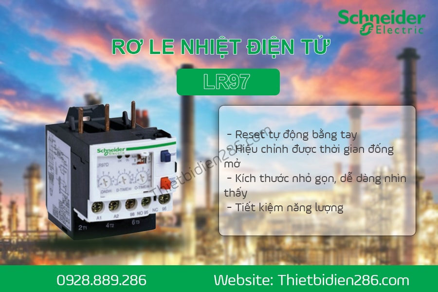 Rơ le nhiệt điện tử EOCR Schneider LR97D