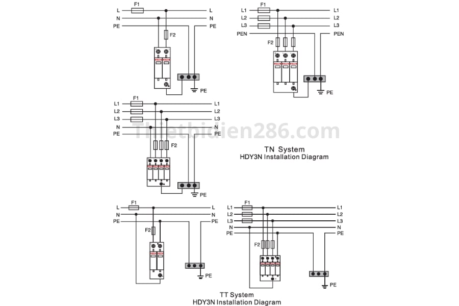 Sơ đồ cầu nối chống sét lan truyền Himel HDY3N