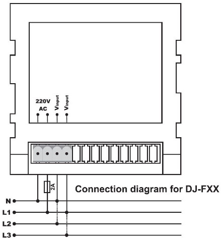 Sơ đồ nối đồng hồ đo tần số DJ-F36