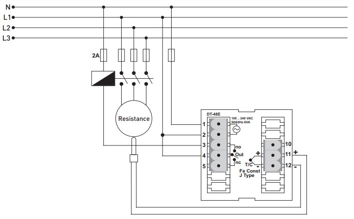 Sơ đồ nối bộ điều khiển nhiệt độ DS-48E