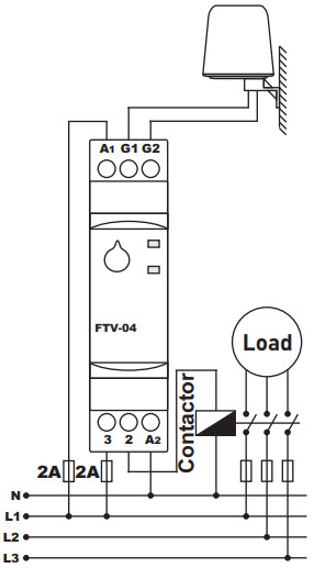 Sơ đồ nối FTV-04 cảm biến ánh sáng