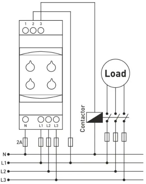 Sơ đồ nối GKM-02F Rơ le bảo vệ điện áp 1 pha