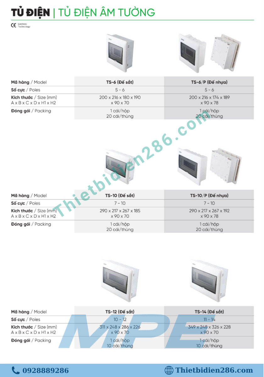 Tủ điện âm tường MPE