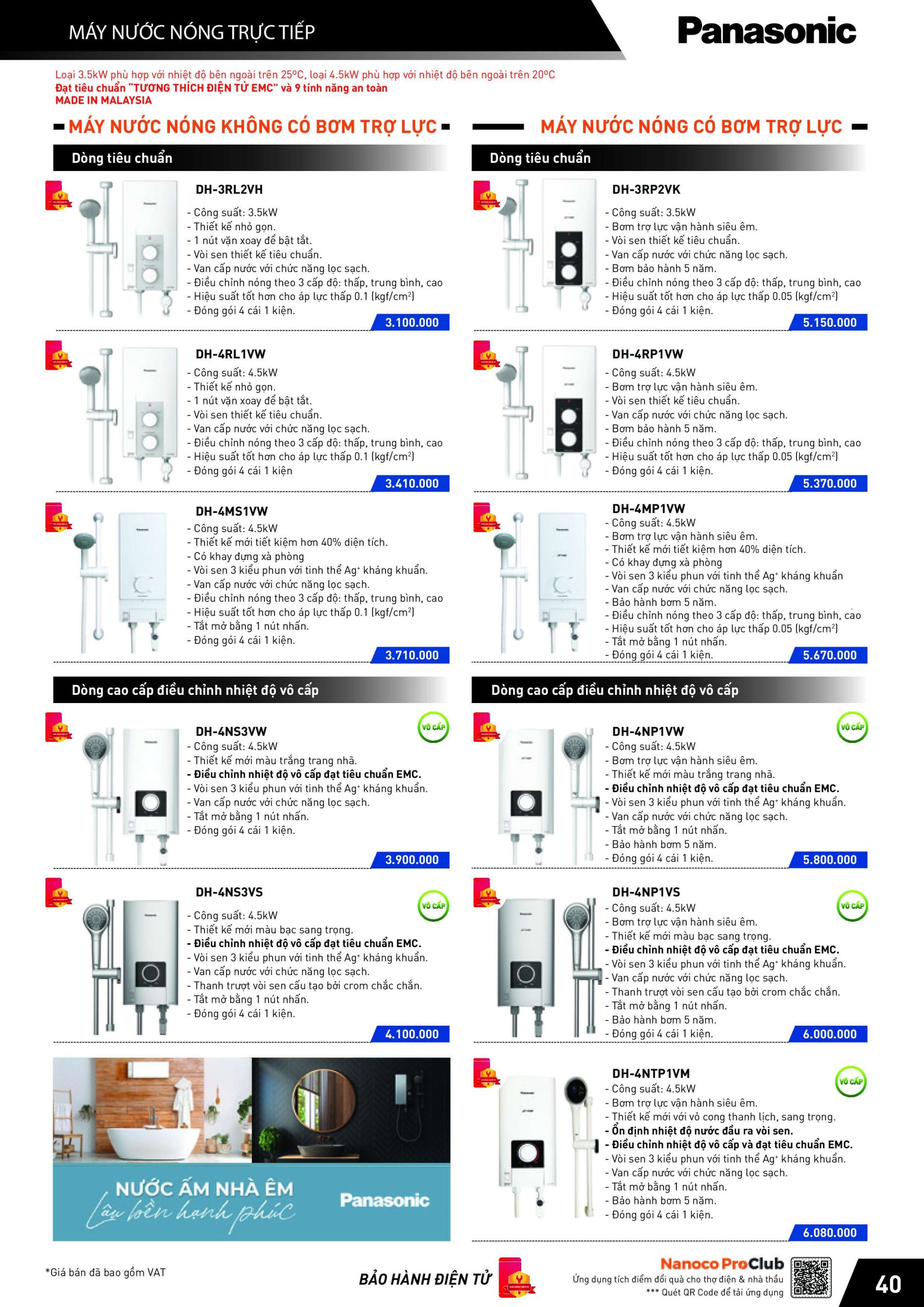 BẢNG GIÁ THIẾT BỊ ĐIỆN PANASONIC NĂM 2024