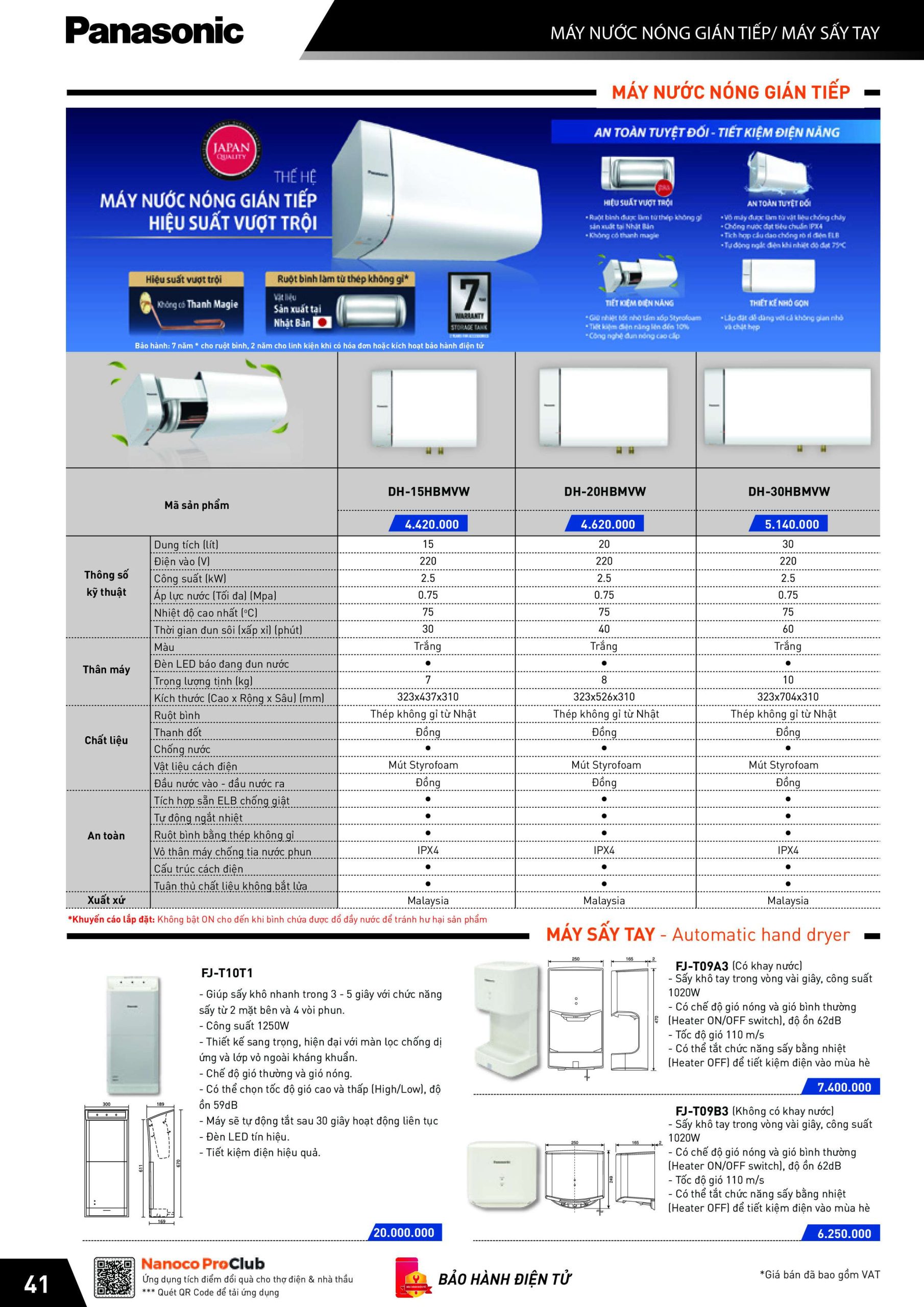 BẢNG GIÁ THIẾT BỊ ĐIỆN PANASONIC NĂM 2024