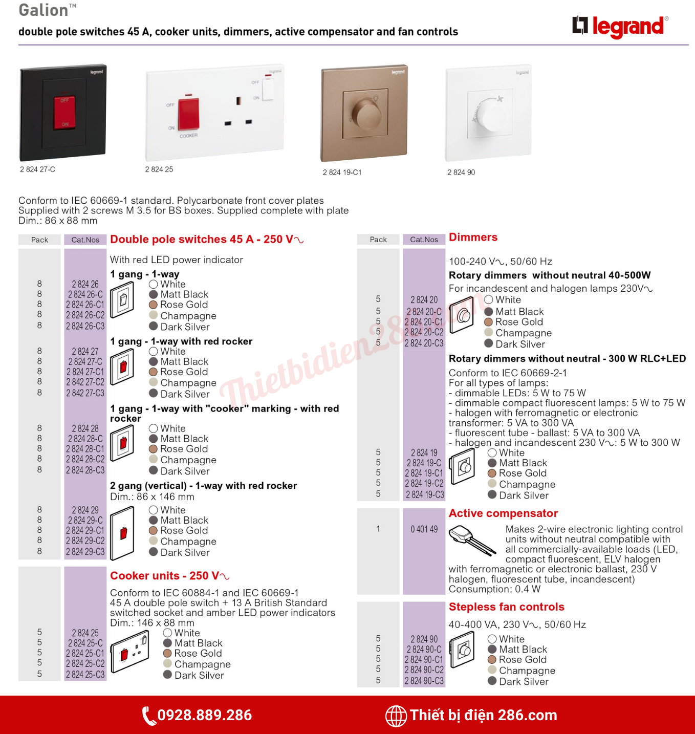 CÔNG TẮC Ổ CẮM GALION™ LEGRAND