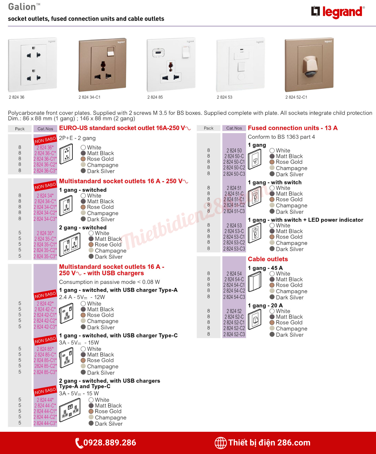 CÔNG TẮC Ổ CẮM GALION™ LEGRAND