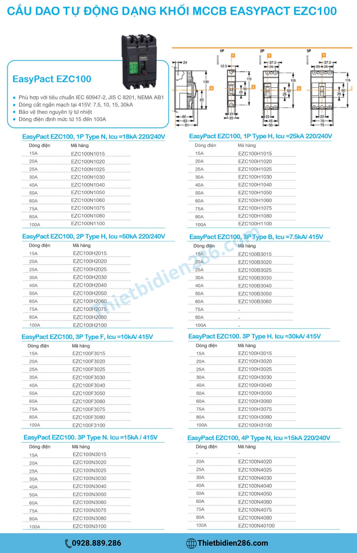 MCB-Easypact-EZC100-Schneider