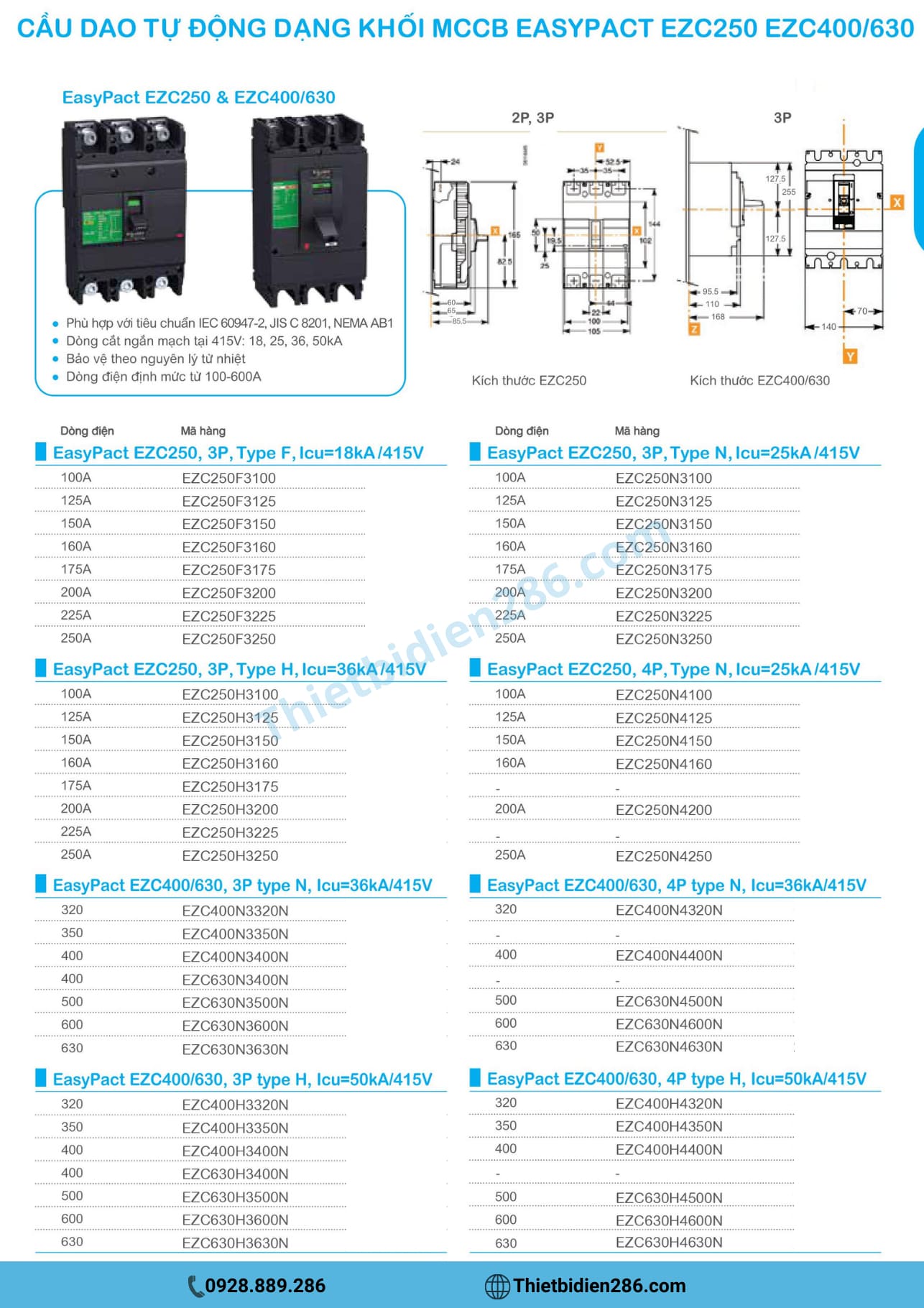 MCB-Easypact EZC250-EZC400-EZC630-Schneider