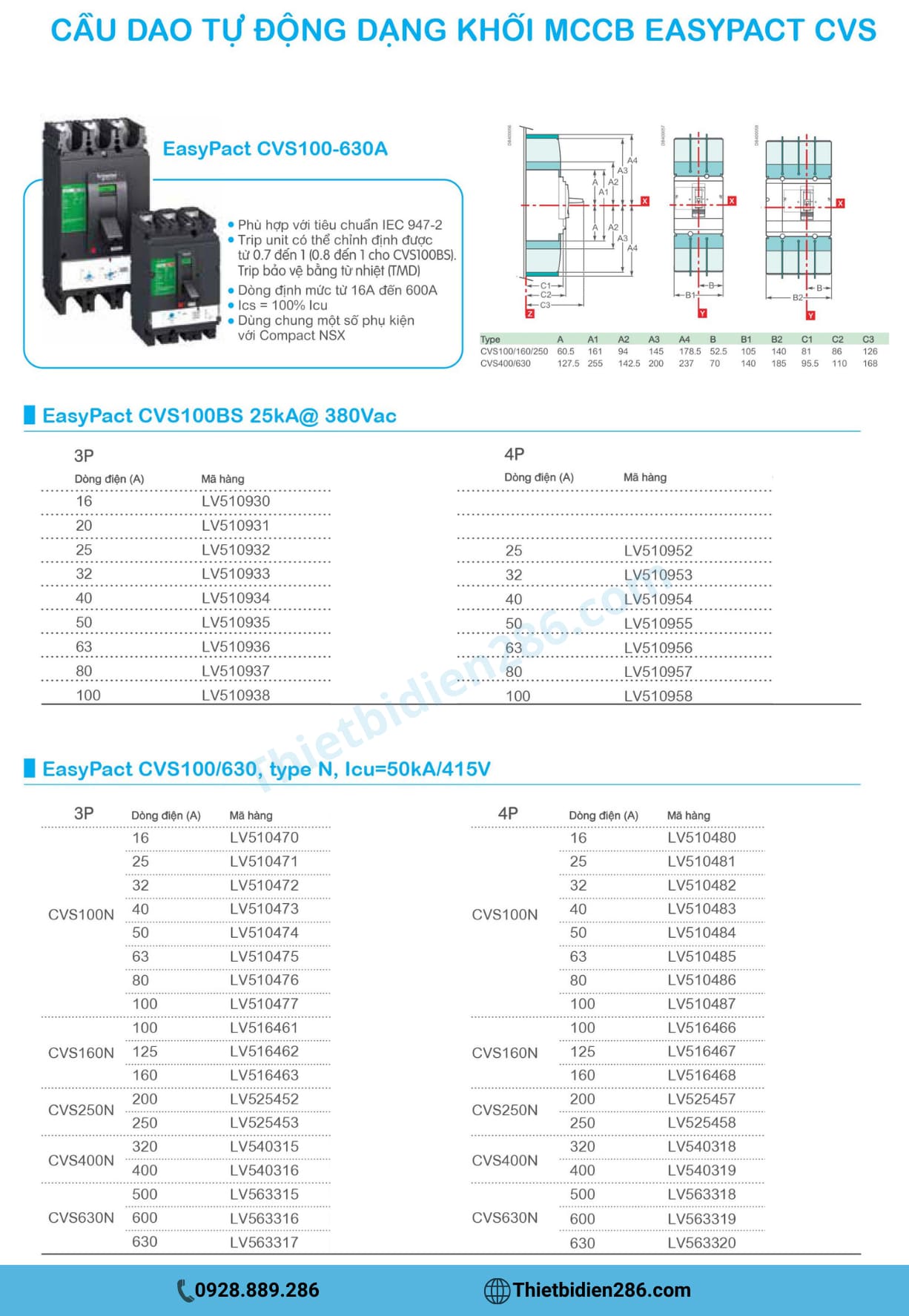 MCCB-Easypact-CVS100-CVS630-Schneider