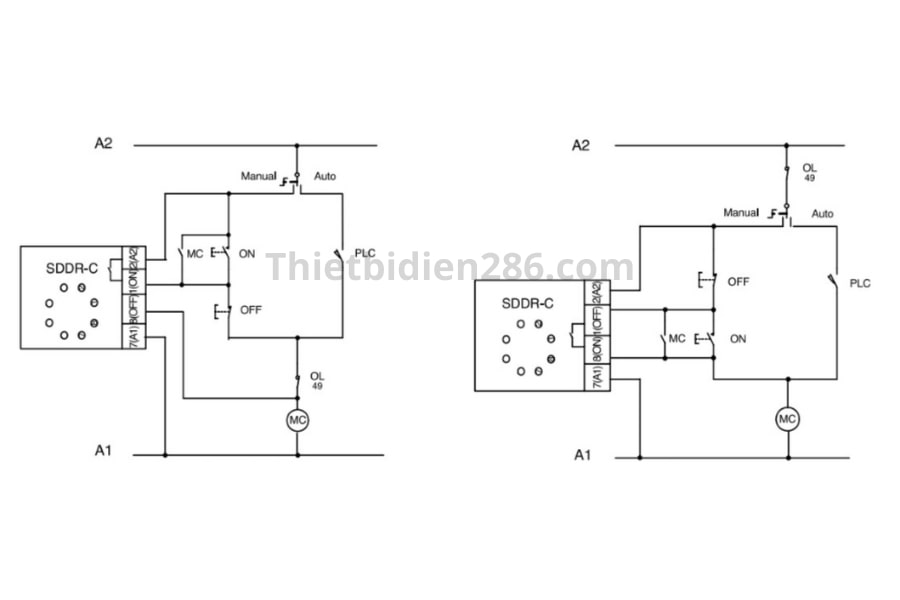 Sơ đồ cầu nối rơ le bảo vệ quá dòng EOCR SDDR Schneider