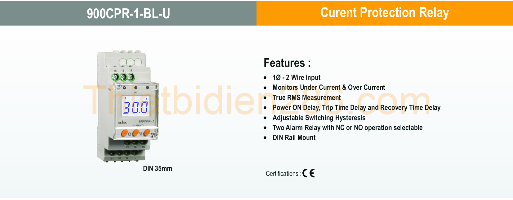 thông số kỹ thuật 900CPR-1-230V